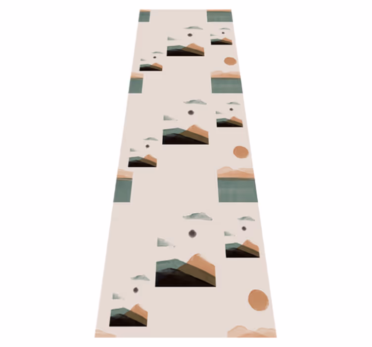 Abstract mountains vinyl tæppe til kontor - TenStickers