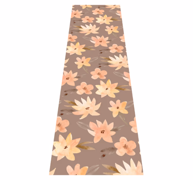 Vinyltæppe til soveværelse aquarella blomster pastelfarver - TenStickers