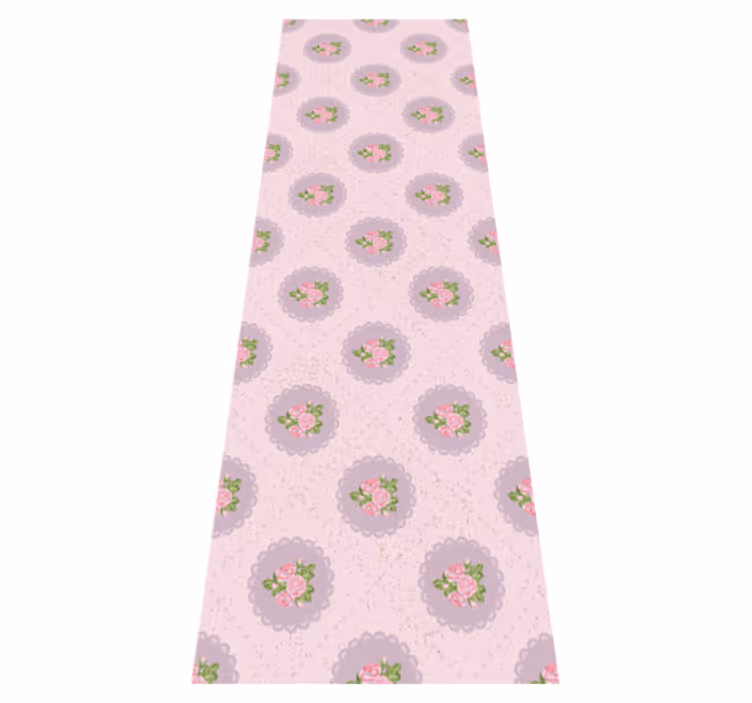 Vinyltæppe til soveværelse i shabby chic pink ternet mønster - TenStickers