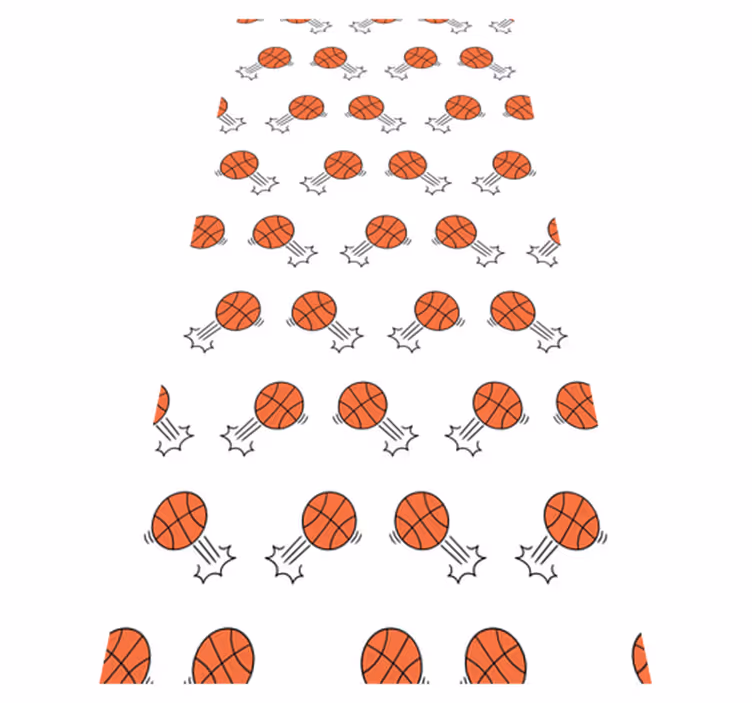 Vinyltæppe til soveværelse med håndtegnede basketballer - TenStickers