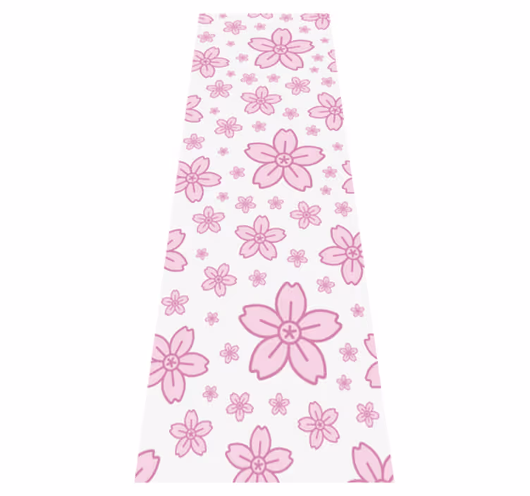 Vinyltæppe til soveværelse med små pink blomster - TenStickers