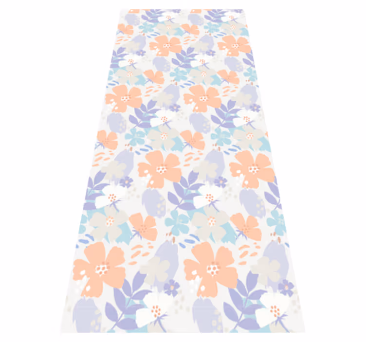 Vinyltæppe til soveværelse nordisk stil originale blomster - TenStickers