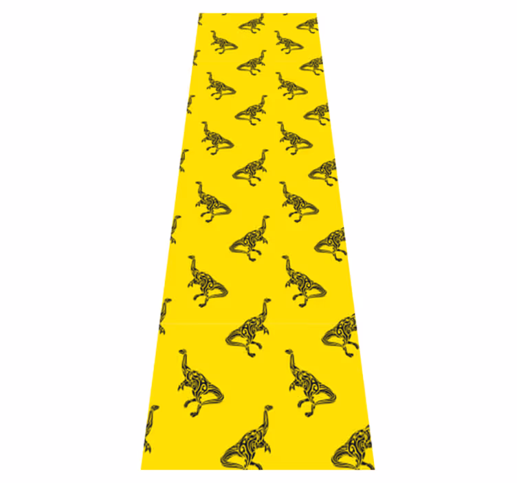 Vinyltæppe til soveværelse med brachiosaurus symboler på gul - TenStickers