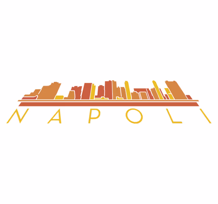 Vinyltæppe til soveværelse napoli skyline - TenStickers