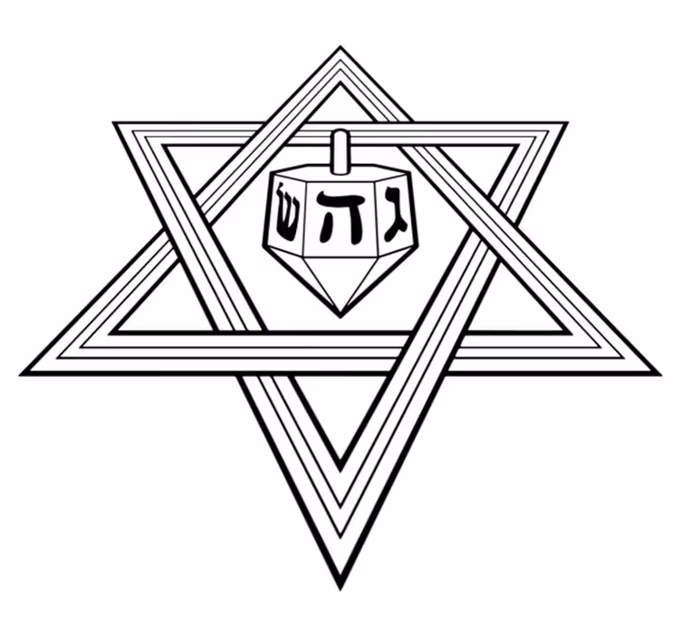 Vinyltæppe til soveværelse hanukkah stjerne - TenStickers