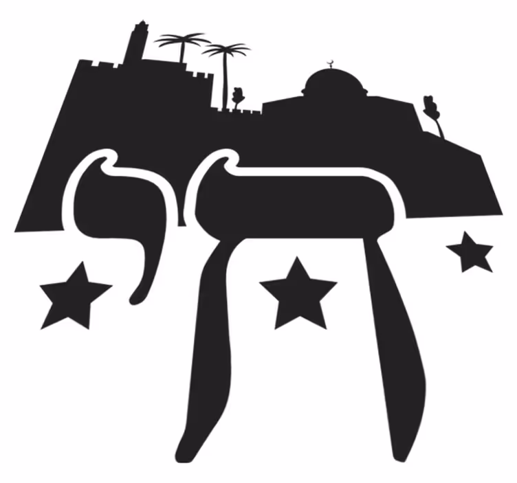 Vinyltæppe til soveværelse med chai symbol - TenStickers