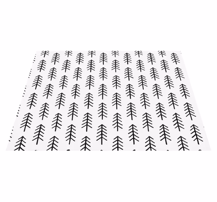 Skandinaviske vinyl tæppe black ink pines - TenStickers