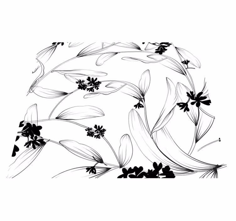 Natur vinyl tæppe med liljer avantgarde - TenStickers