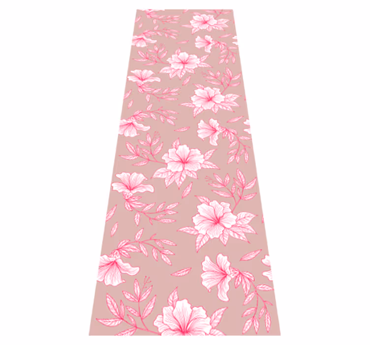 Natur vinyl tæppe neon pink lotus - TenStickers