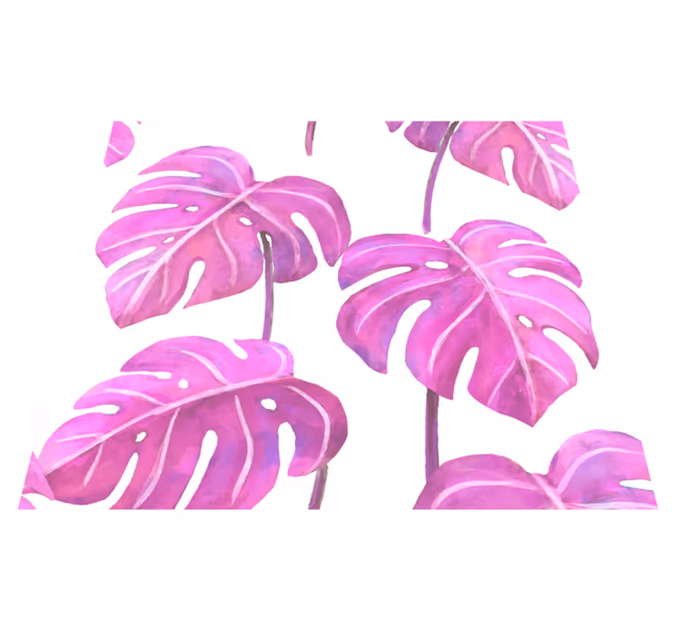 Natur vinyl tæppe pink malet monstrosa - TenStickers