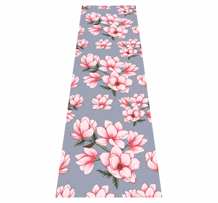 Natur vinyl tæppe tre smukke magnolias blomster - TenStickers
