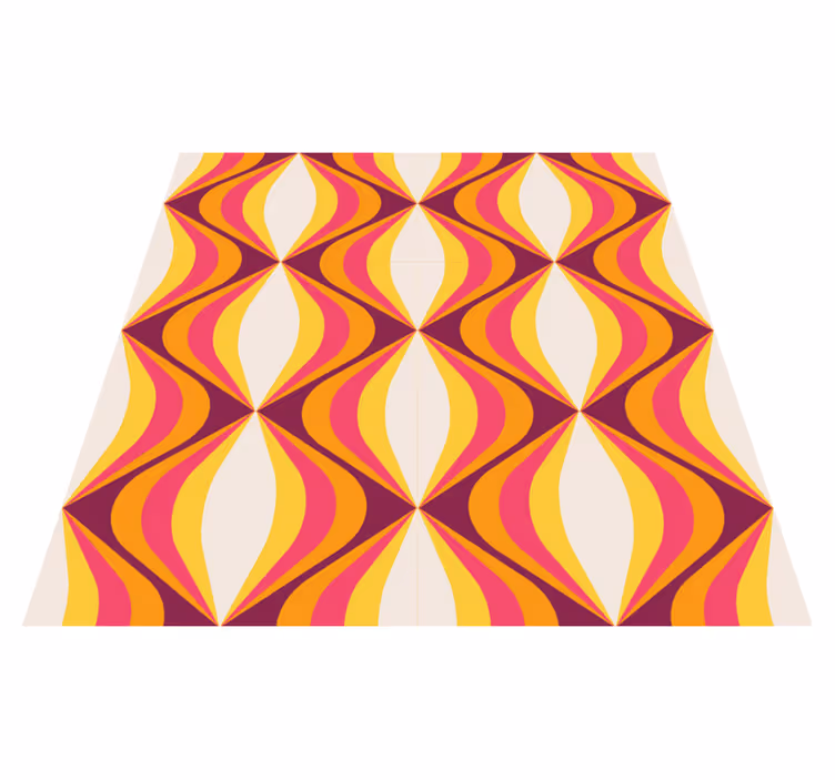 Vintage vinyl tæppe retro orange bølge - TenStickers