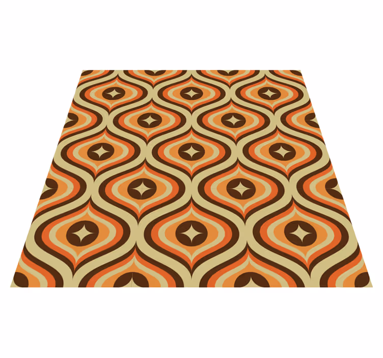 Vintage vinyl tæppe retro orange og brun - TenStickers