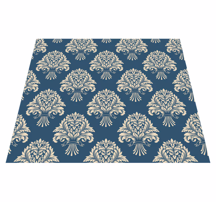 Vintage vinyl tæppe med barok blomstermotiv - TenStickers