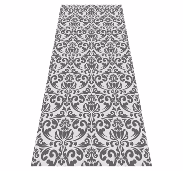 Vintage vinyl tæppe med abstrakt damask design - TenStickers