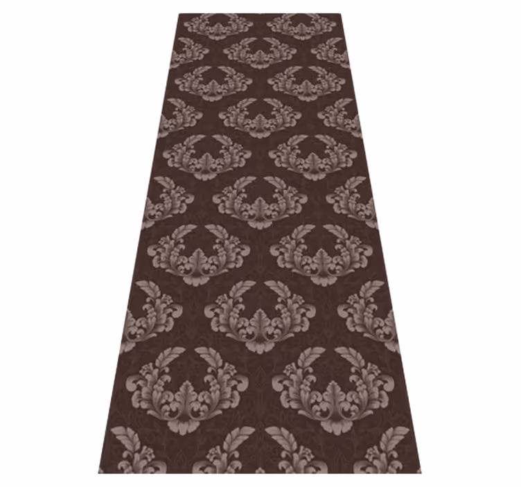 Vintage vinyl tæppe med sømløst damask mønster - TenStickers