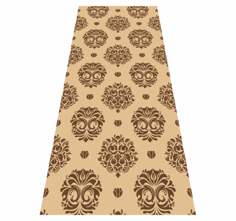 Vintage vinyl tæppe i beige vintage damask stil - TenStickers