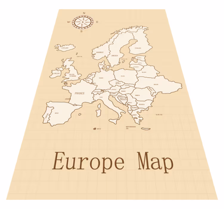 Verdenskort vinyl tæppe vintage europa - TenStickers