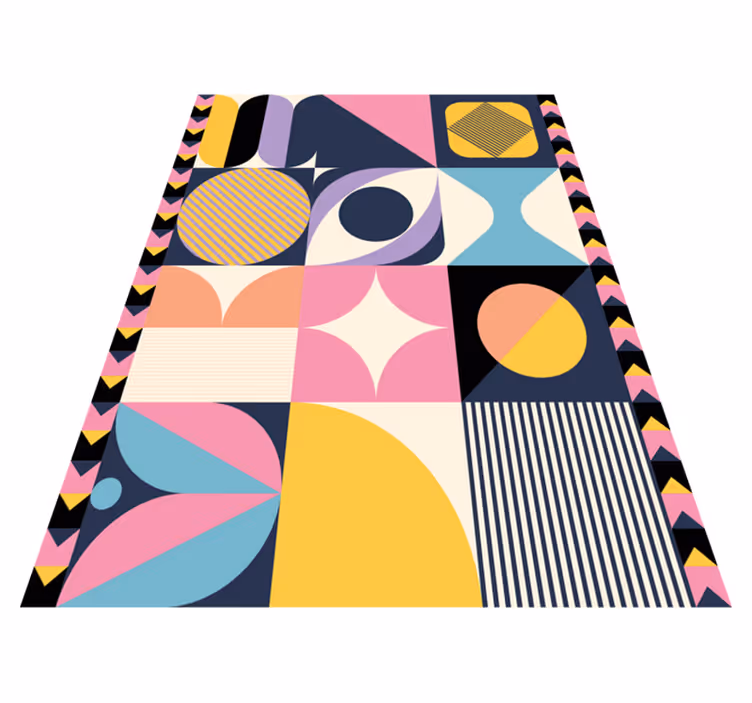 Moderne vinyl tæppe med geometrisk kunstmotiv - TenStickers