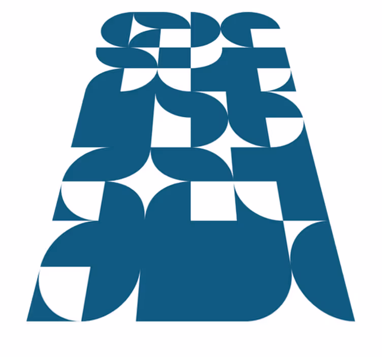 Moderne vinyl tæppe med blåt cirkulært geometrisk mønster - TenStickers