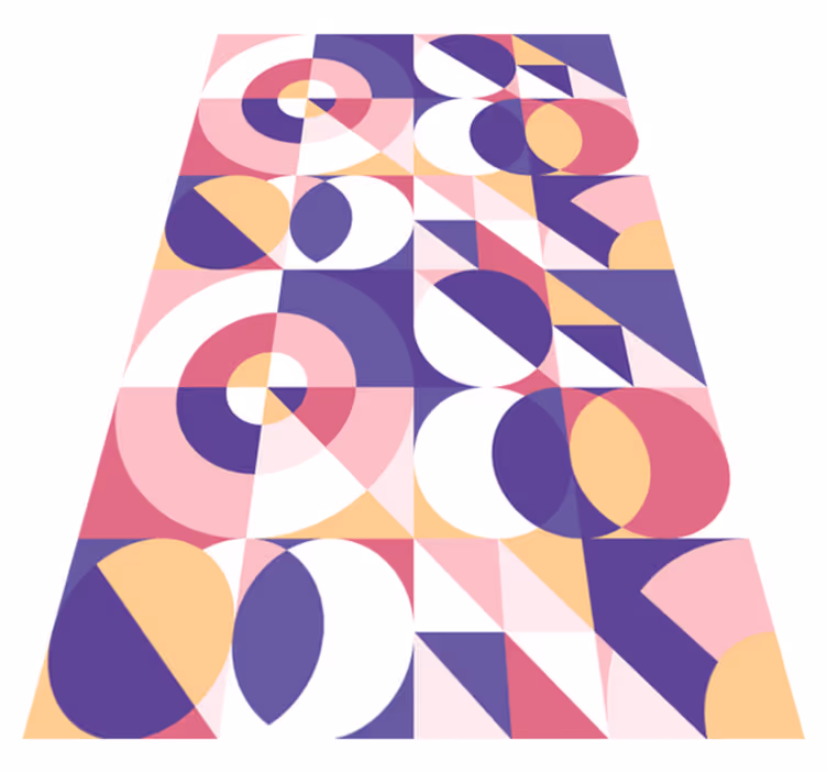 Moderne vinyl tæppe med abstrakte geometriske figurer - TenStickers