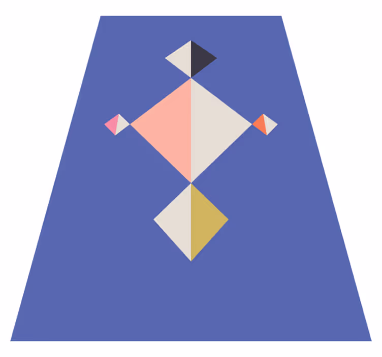 Moderne vinyl tæppe med geometrisk mønsterkunst - TenStickers
