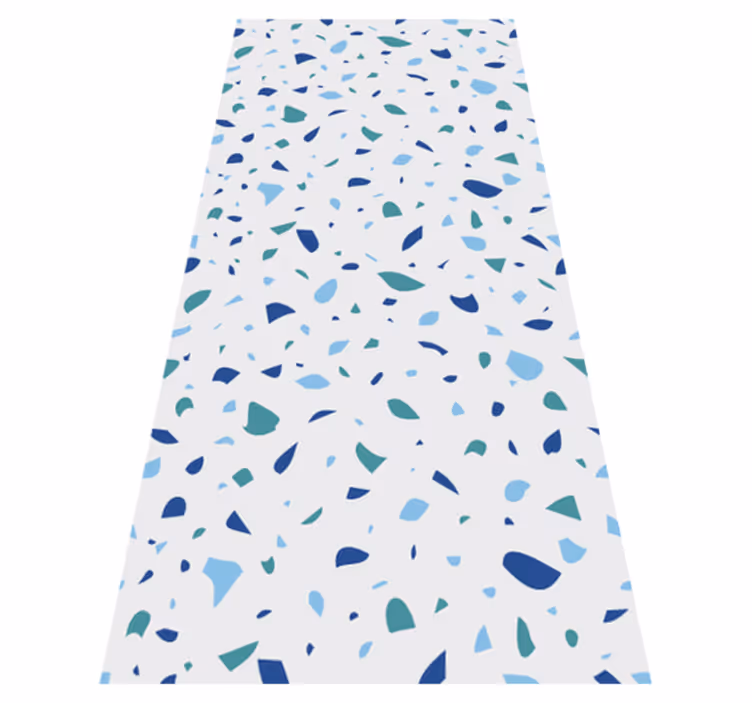 Tekstur vinyl tæppe blå nuancer terrazzo - TenStickers