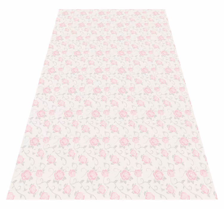 Vintage vinyl tæppe med små blomster i retro stil - TenStickers