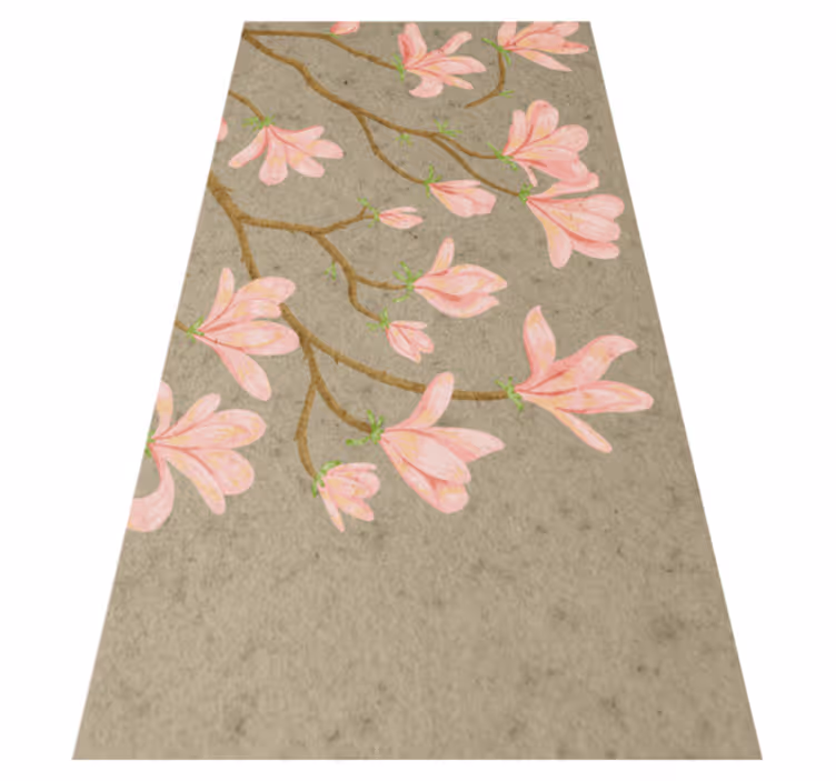 Vintage vinyl tæppe i magnoliastil - TenStickers