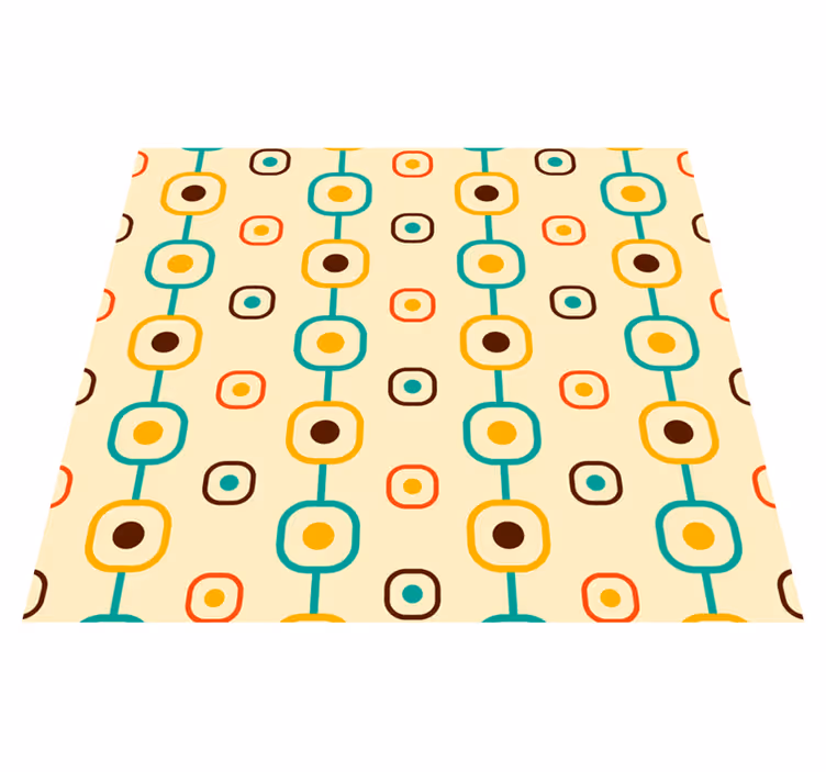 Vintage vinyl tæppe 60er geometrisk - TenStickers