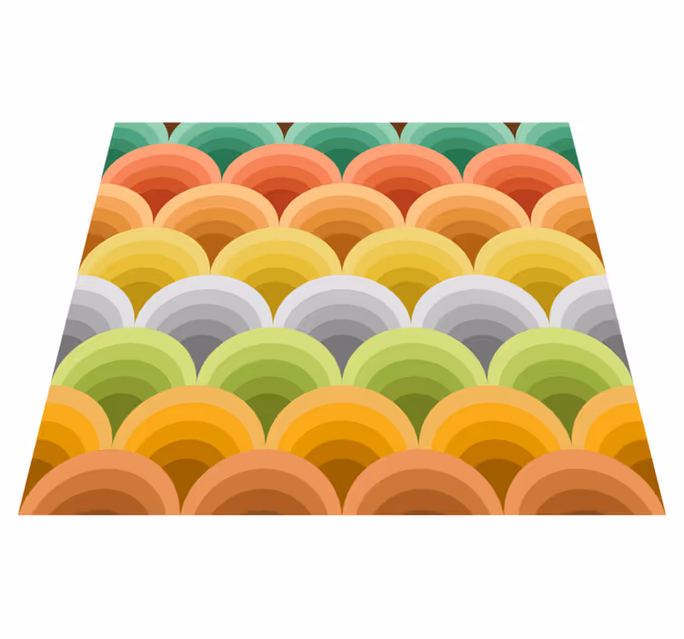 Vintage vinyl tæppe med orange cirkler - TenStickers