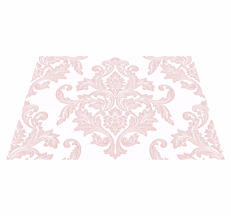 Vintage vinyl tæppe i blush damask paisley - TenStickers