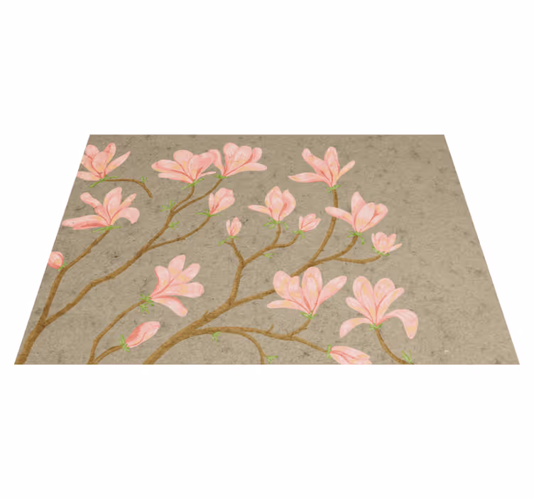 Vintage vinyl tæppe i magnolia stil - TenStickers