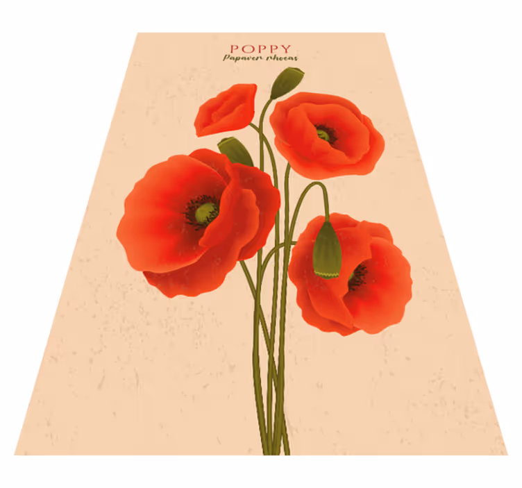 Blomster og planter vinyltæppe valmuer - TenStickers