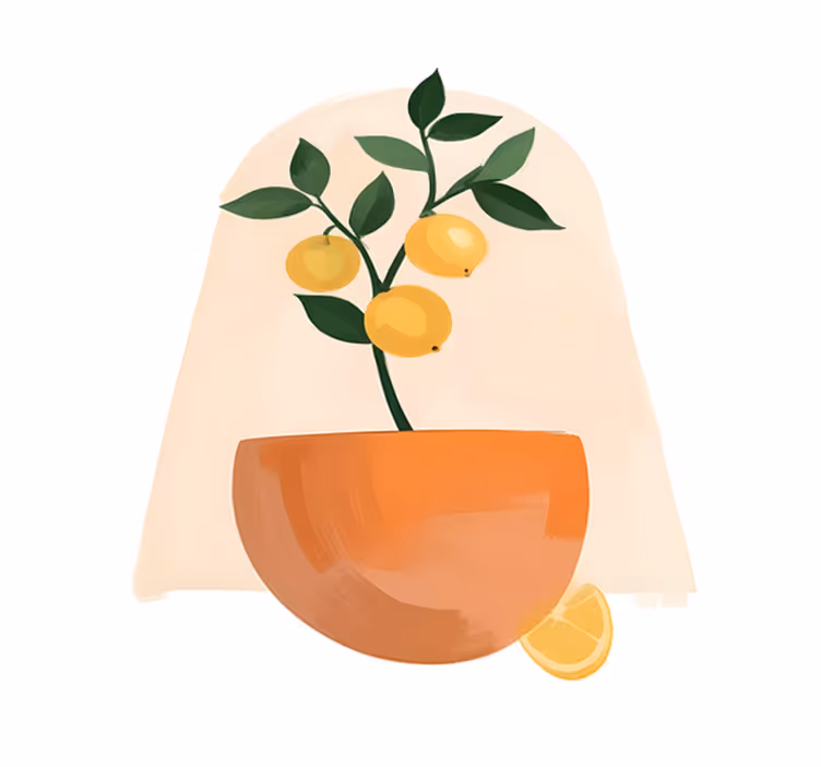Blomster og planter vinyltæppe lille frugttræ - TenStickers