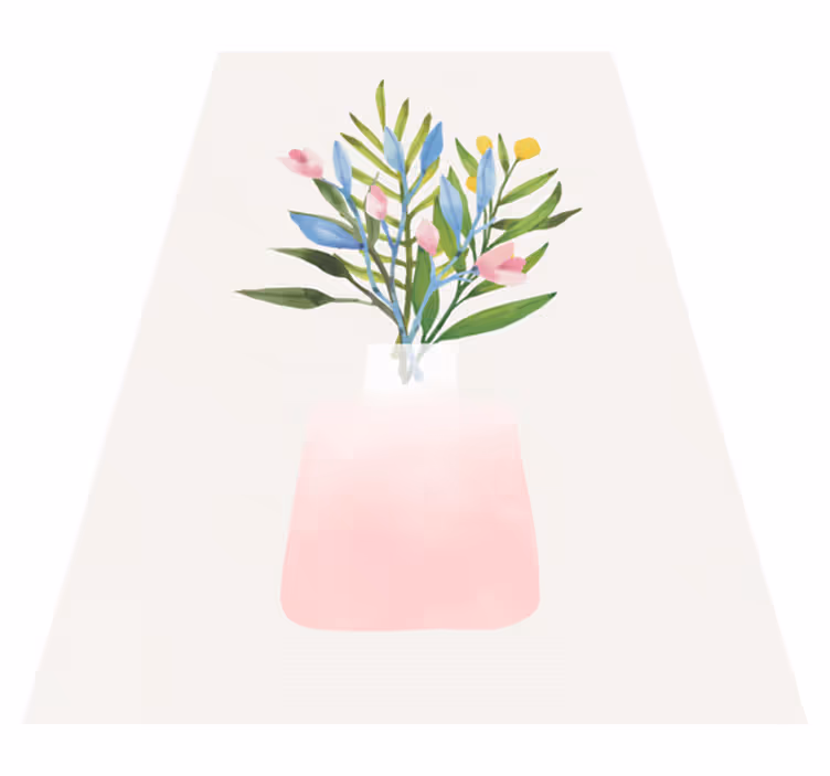 Blomster og planter vinyltæppe blomster i potte - TenStickers