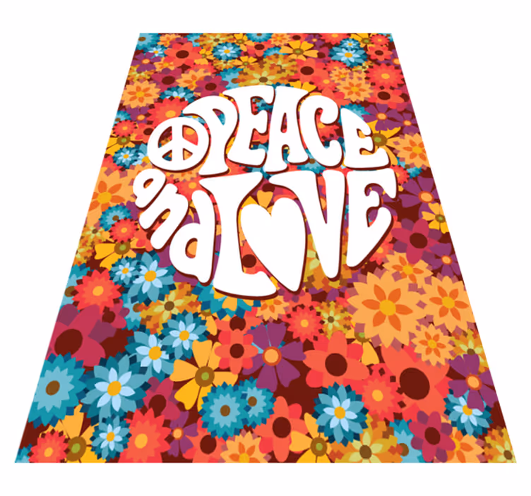 Blomster og planter vinyltæppe fred og kærlighed - TenStickers