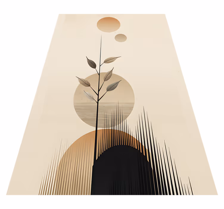 Abstract boho plante blomster og planter vinyltæppe - TenStickers