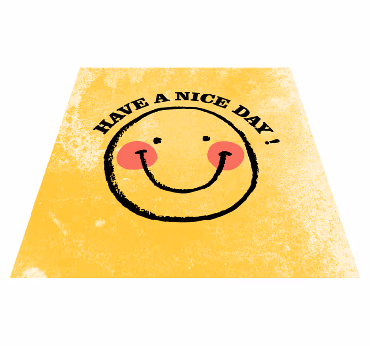 Vinyl tæppe med smilende ansigt design - TenStickers