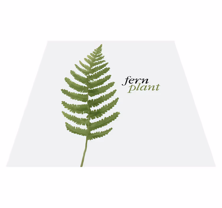 Vinyl tæppe med sætninger fern plante minimalistisk stil - TenStickers