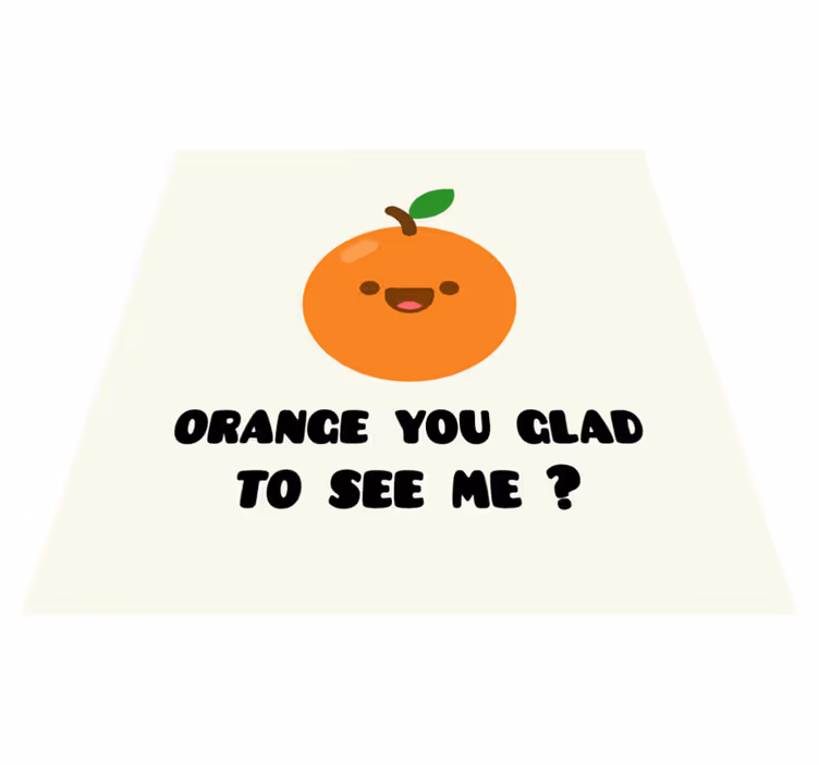 Vinyl tæppe med sjov citat i orange - TenStickers