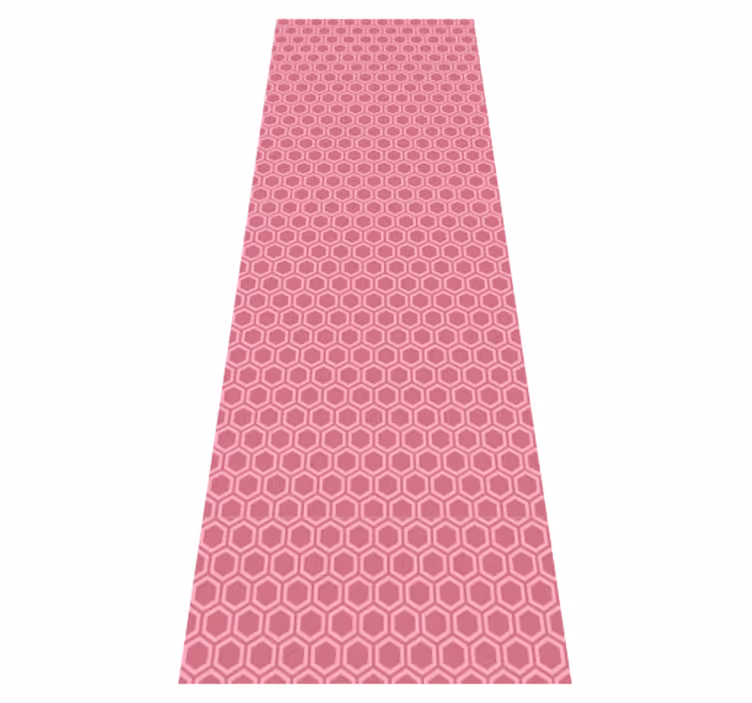 Tekstur vinyl tæppe med pink geometrisk hexagon mønster - TenStickers