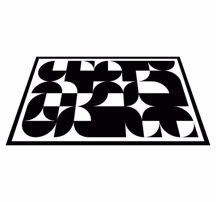 Geometriske vinyl tæppe med sort cirkel mønster - TenStickers