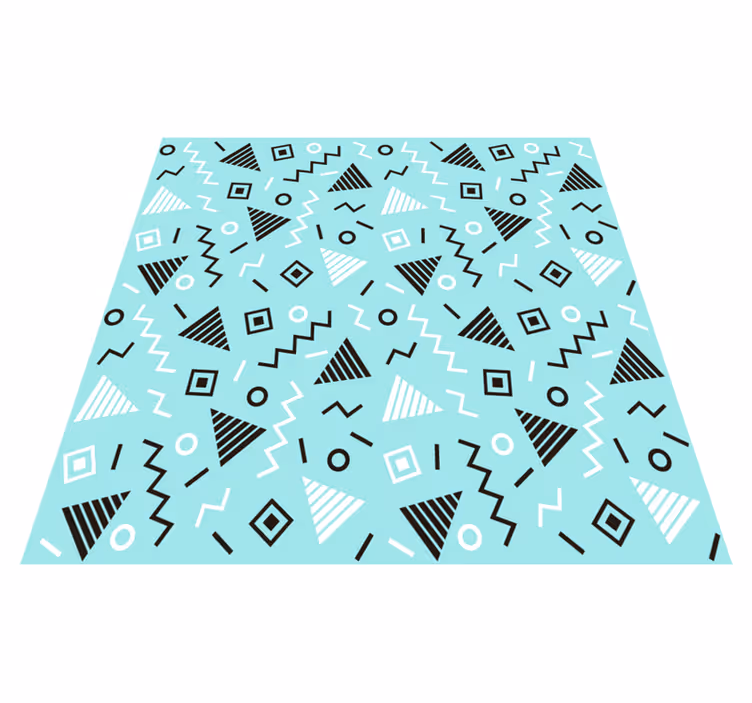 Geometriske vinyl tæppe med 80'er memphis mønster - TenStickers