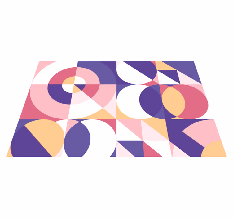 Geometriske vinyl tæppe med abstrakte figurer - TenStickers