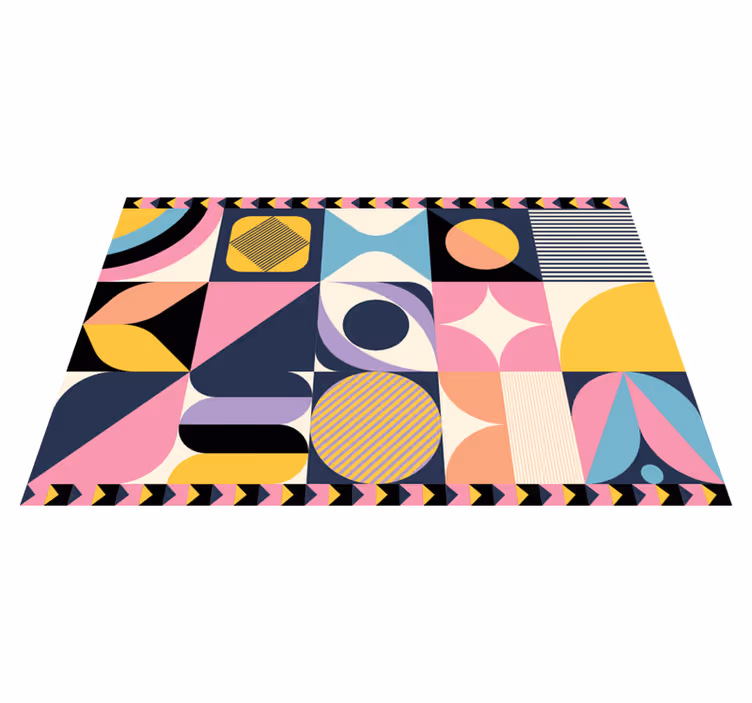 Geometriske vinyl tæppe med multifigur maleri - TenStickers