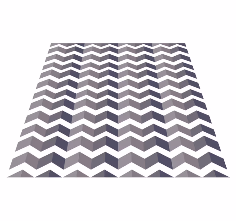 Geometriske vinyl tæppe med sort og hvid zigzag mønster - TenStickers