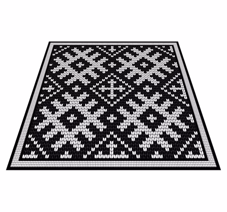 Geometriske vinyl tæppe med vikinge kædede firkanter - TenStickers