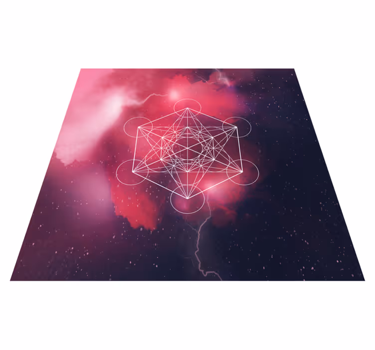 Geometriske vinyl tæppe metatrons symbol - TenStickers