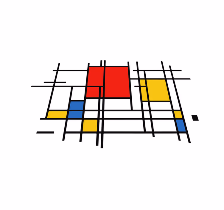Geometriske vinyl tæppe med geometriske linjer kunst - TenStickers